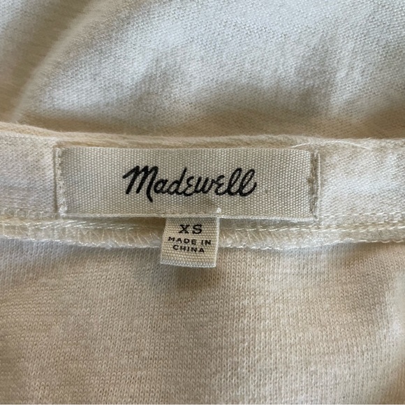 MADEWELL Libra 3/4 Sleeve Lace Up Tee Cream Women’s XS - Picture 5 of 8
